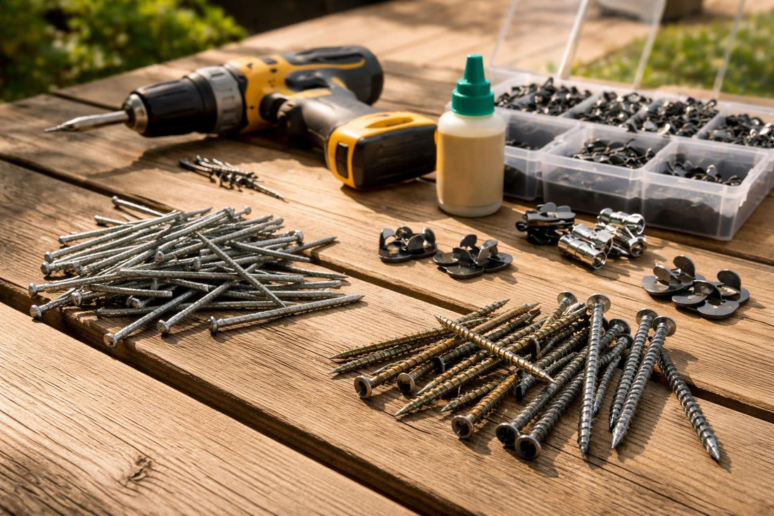 Deck fasteners vs: nails screws and clips