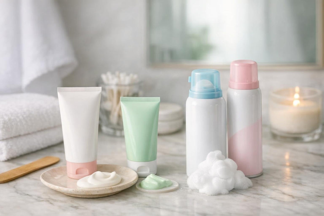 Depilatory creams and spray options for sensitive skin