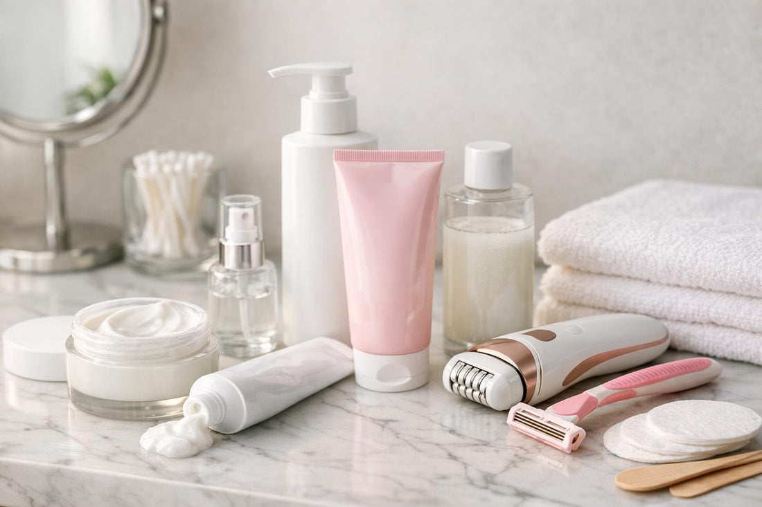 Depilatory products and tools for sensitive skin