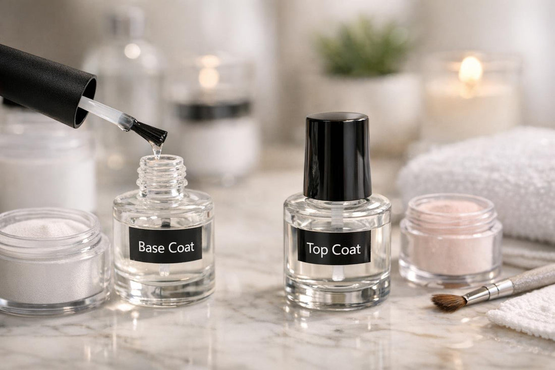 close-up dip manicure base and top coat application