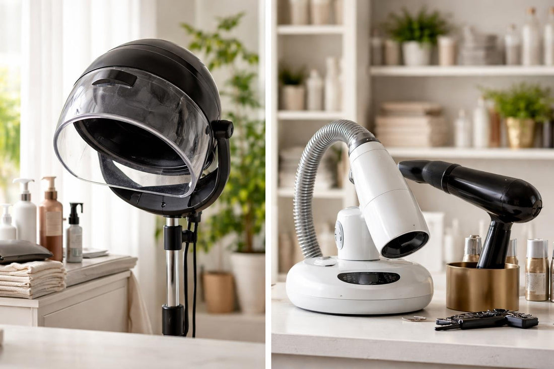 vs of professional hair drying hood and alternative dryers
