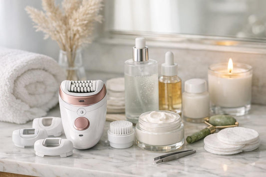 Epilator kit and sensitive skin care routine