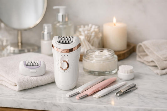 Epilator and dermaplane tools for sensitive skin