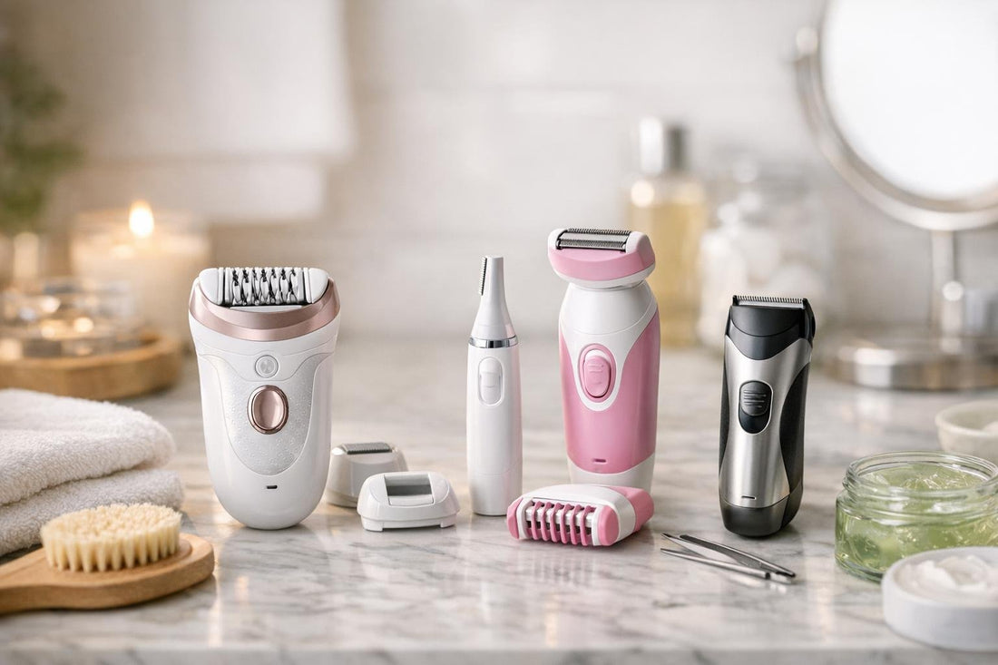 Beginner using epilator and trimmer at home safely