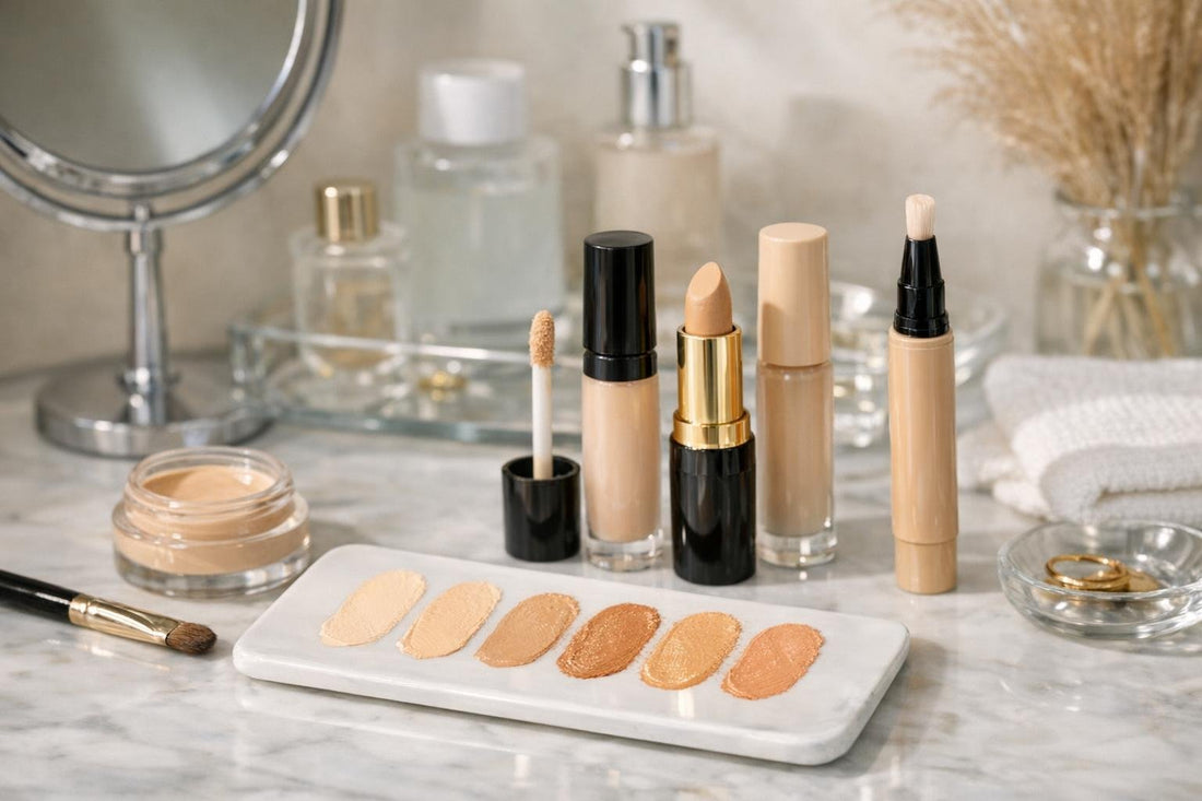 Eye concealer swatches for bright under-eye finish