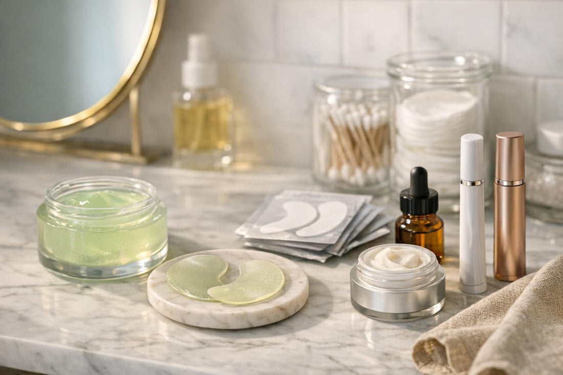 Eye gels and alternatives on a vanity in Toronto