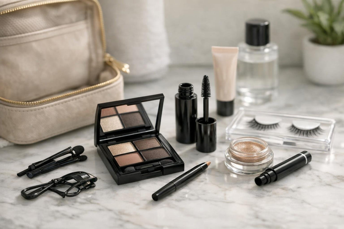 compact eye makeup travel kit with essentials