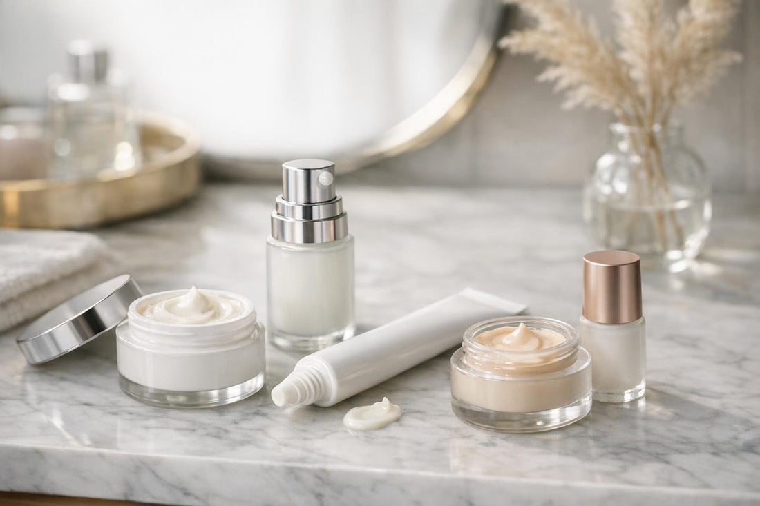 eye treatment creams under makeup close-up