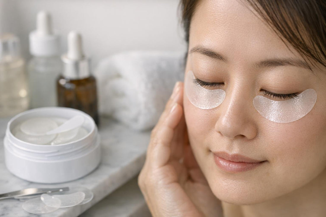 Small-eye hydrogel wrinkle patches applied under eye