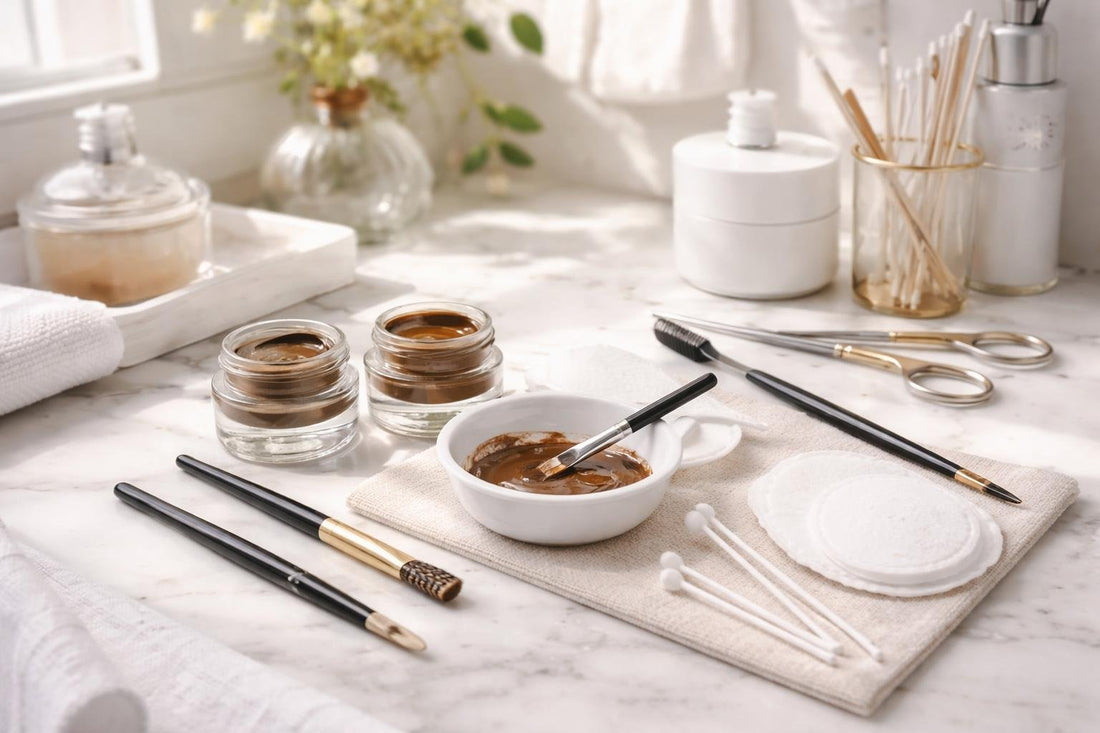 At-home eyebrow tint kit troubleshooting and tools