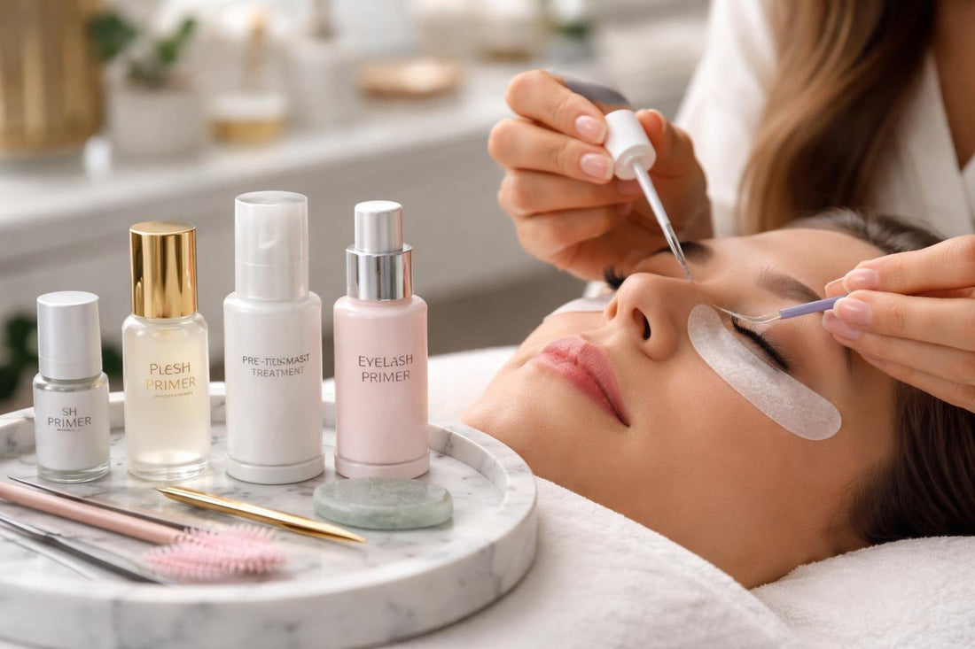 Toronto lash tech applying eyelash primer
