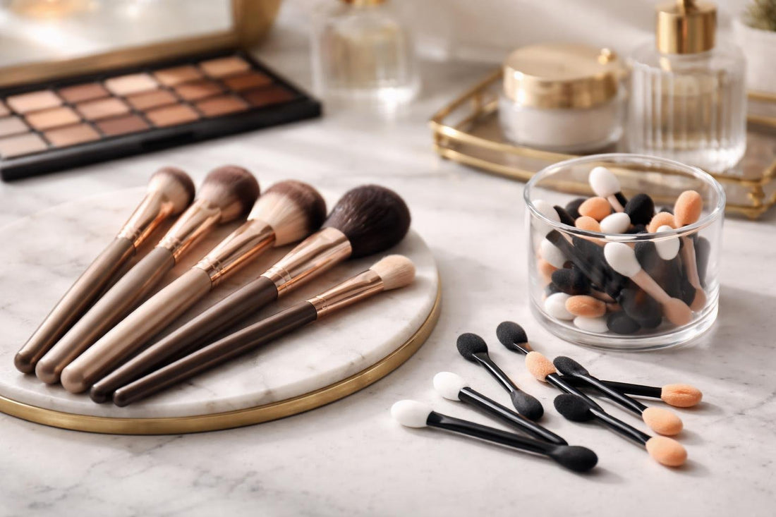 Set of professional eyeshadow brushes and alternatives