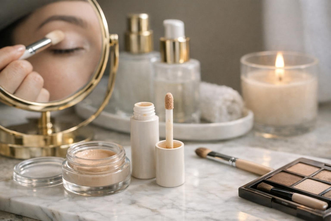 Applying eyeshadow primer for smooth blending and long wear