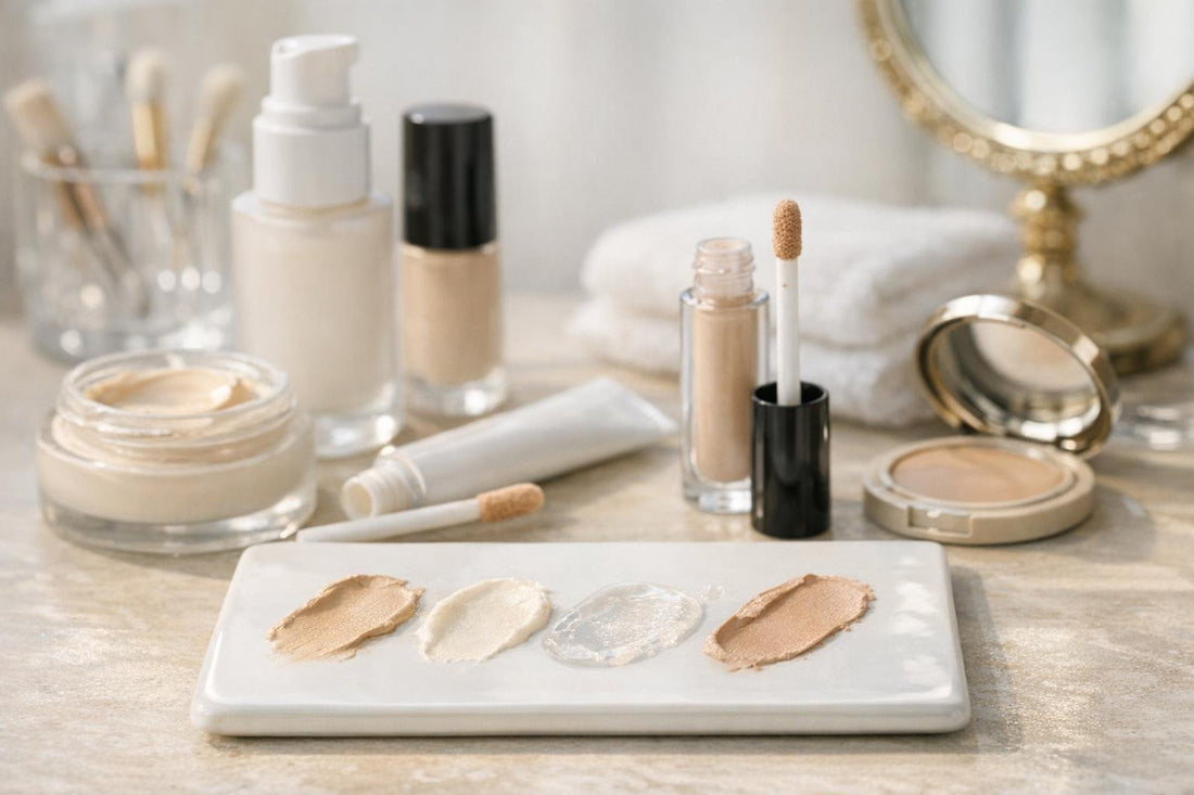 Eyeshadow primer and base swatches for crease control