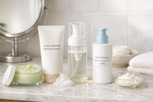 assorted gentle facial cleansers for sensitive skin