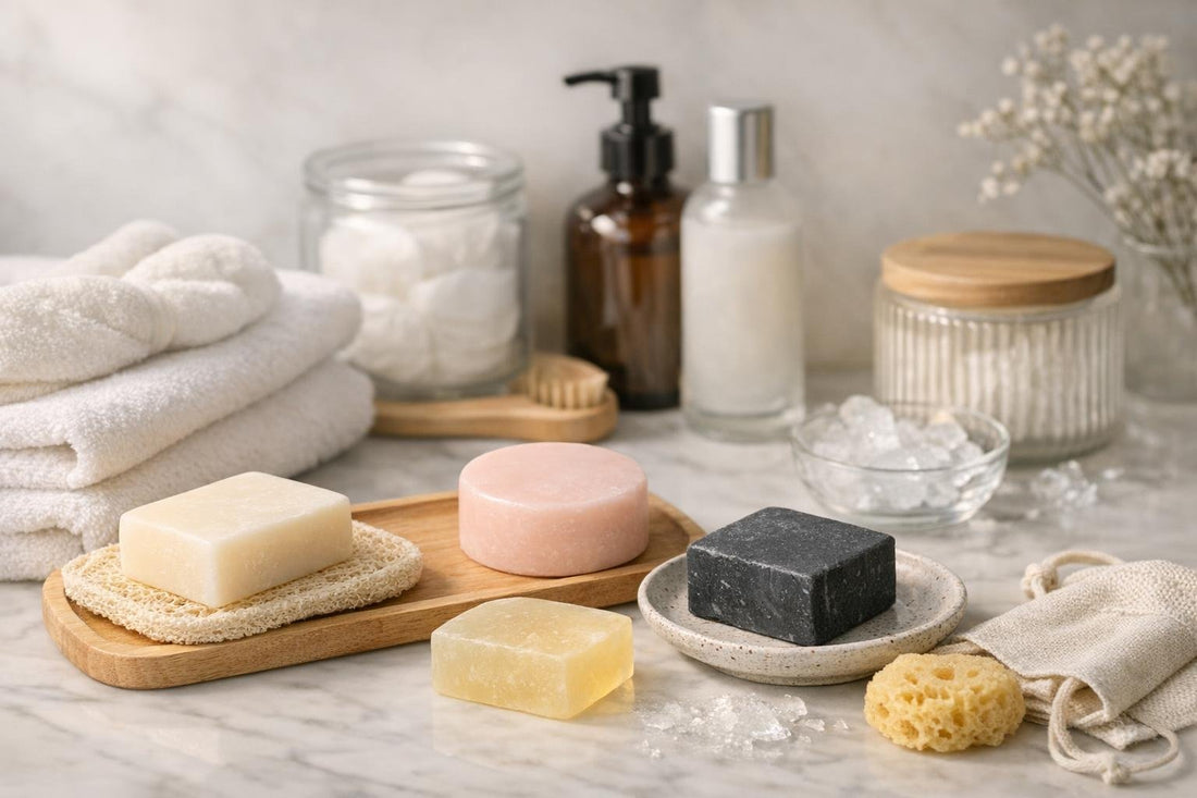 Beginner using facial cleansing bar during Canada winter