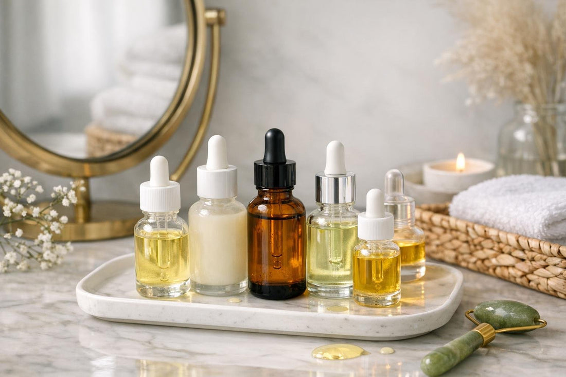 Assorted facial oils for sensitive Canadian skin