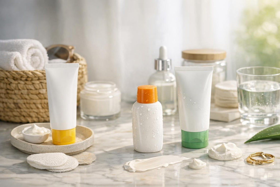 collection of facial sunscreens for sensitive skin