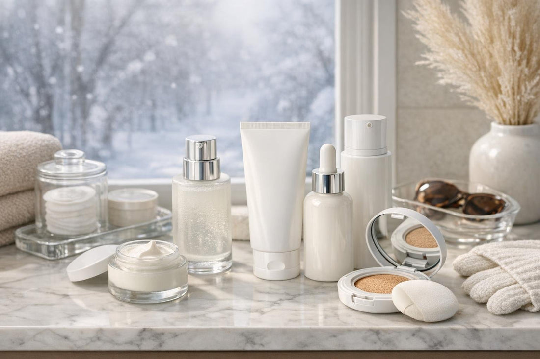 Toronto winter facial sunscreen collection on shelf