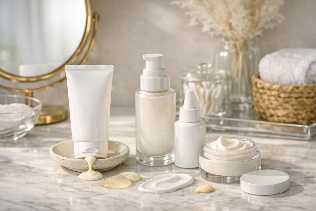 Close-up of facial sunscreens for sensitive skin
