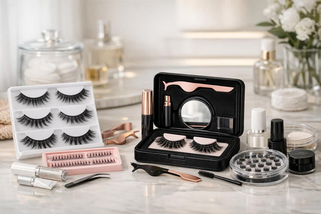 assortment of false eyelashes and adhesives Toronto