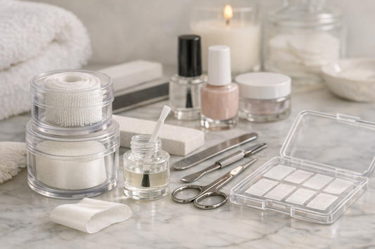 Fiberglass and silk nail wraps for natural nail reinforcement