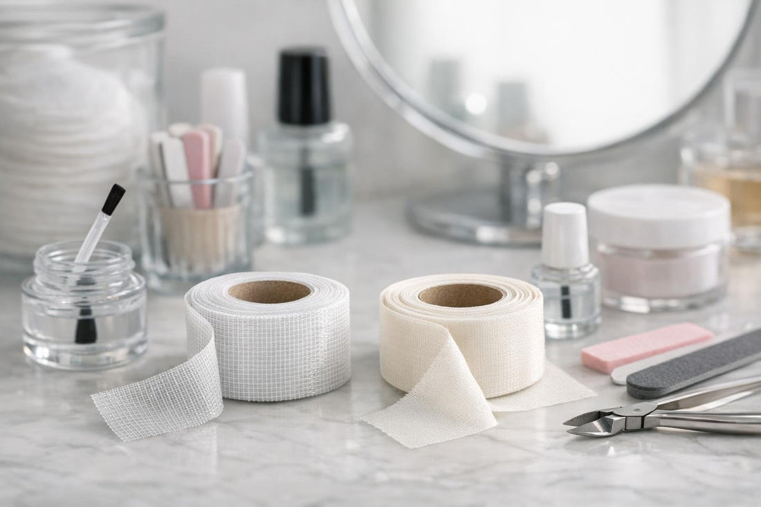 fiberglass and silk nail wrap kit on table