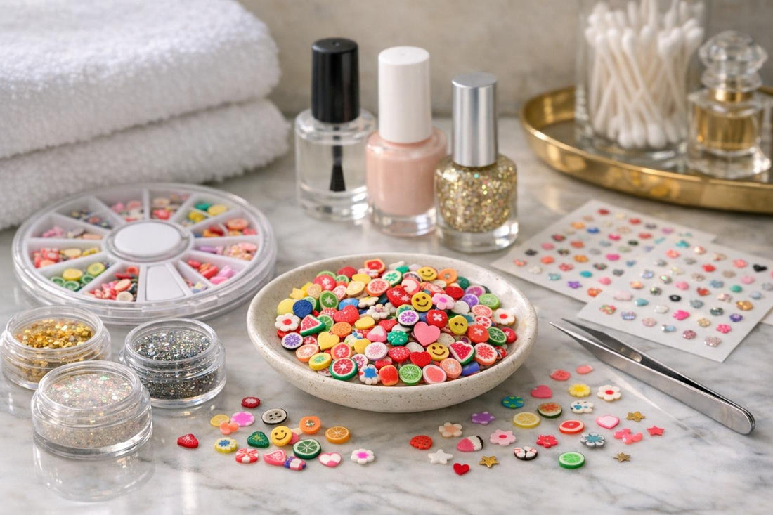 Colourful fimo nail art charms for budget DIY nails