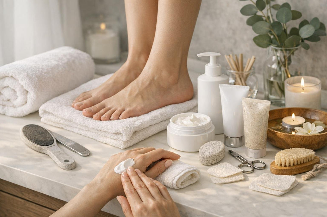 At-home foot and hand care routine for softer skin