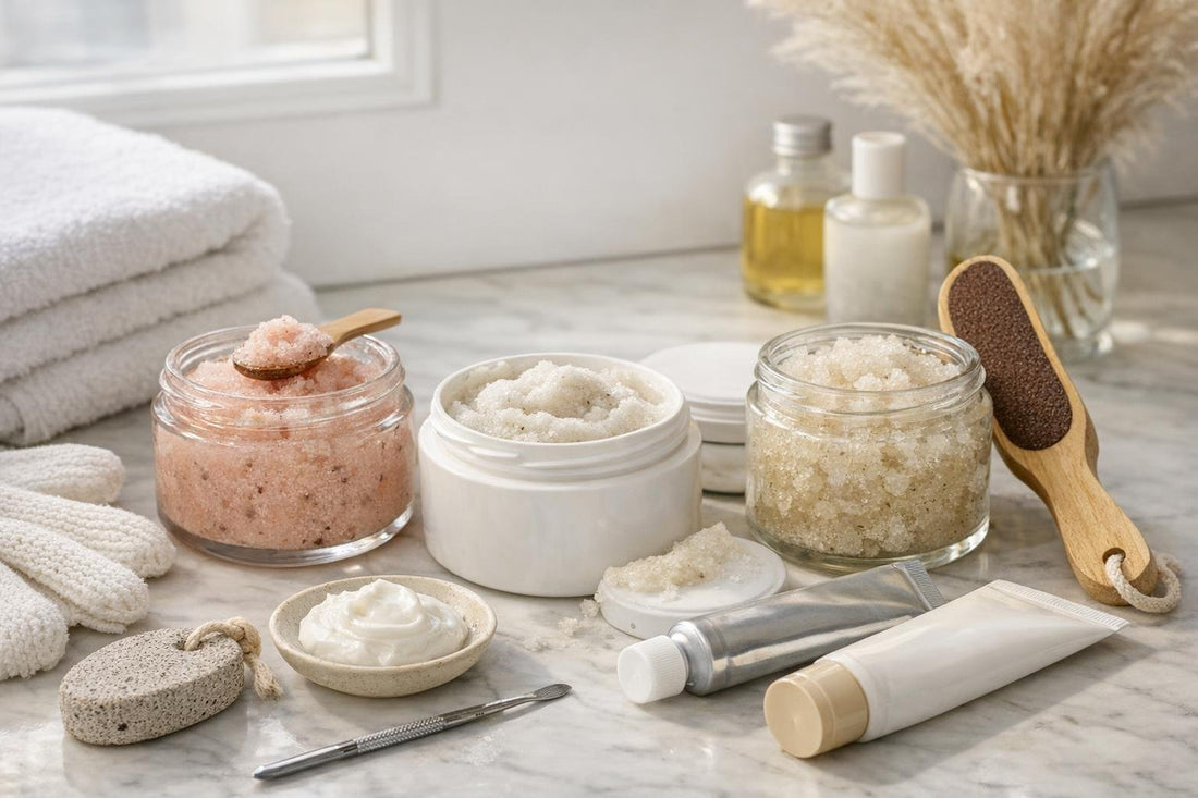 Foot and hand scrubs for winter dry hands