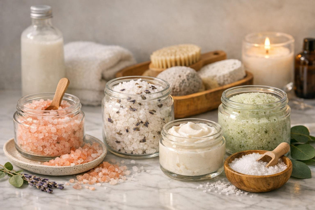Assorted foot and hand salts and soak jars