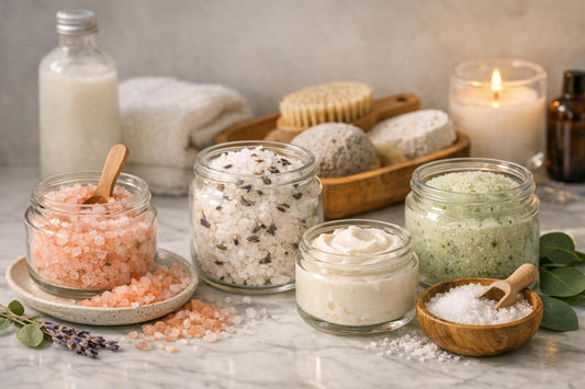 Assorted foot and hand salts and soak jars