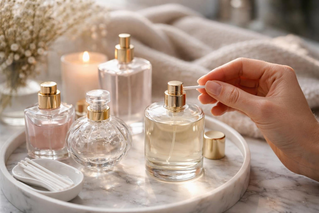 Hand cleaning perfume spray nozzle in winter