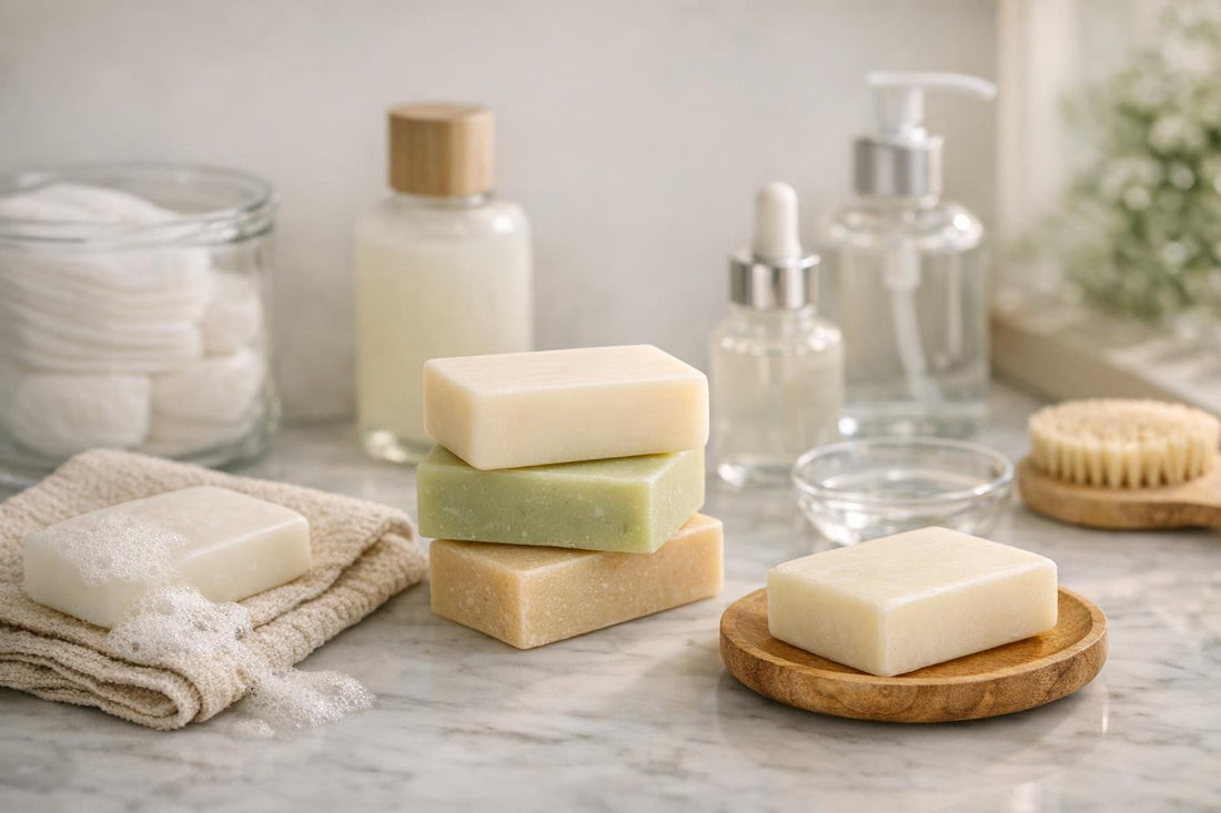 Gentle facial cleansing bars for dry or combo skin