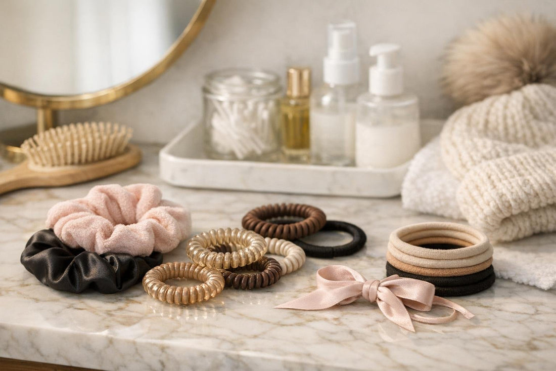 Gentle hair elastics and ties used without snagging