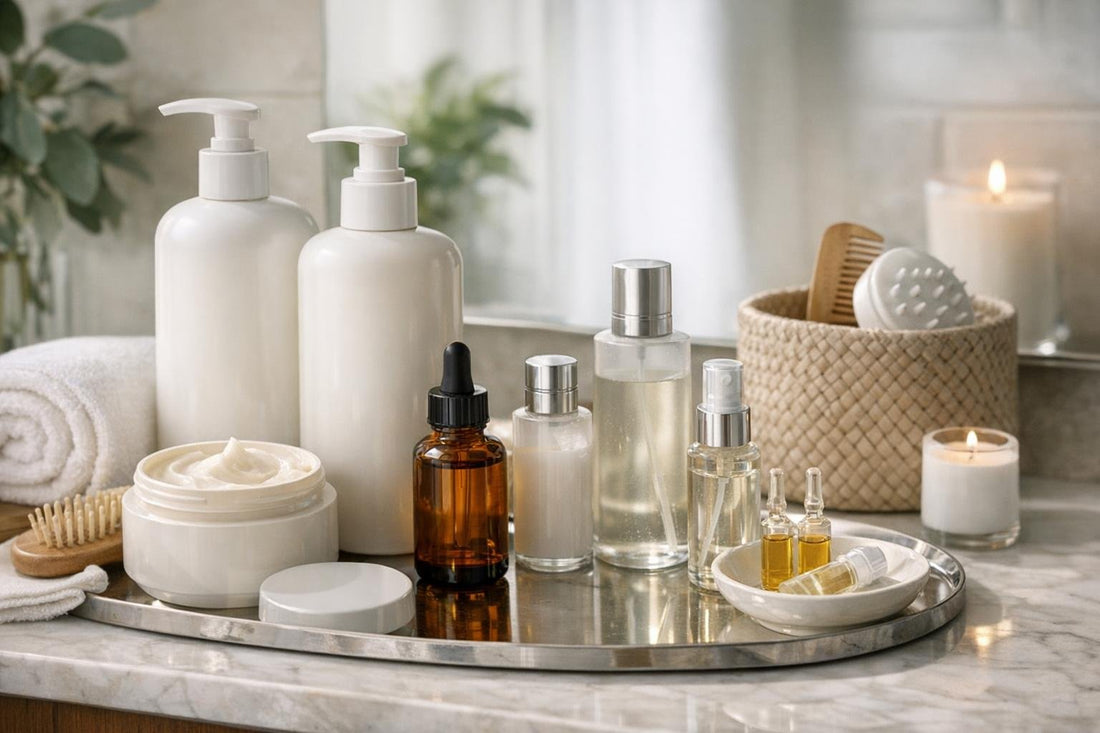 At-home routine using hair care set and treatment kit