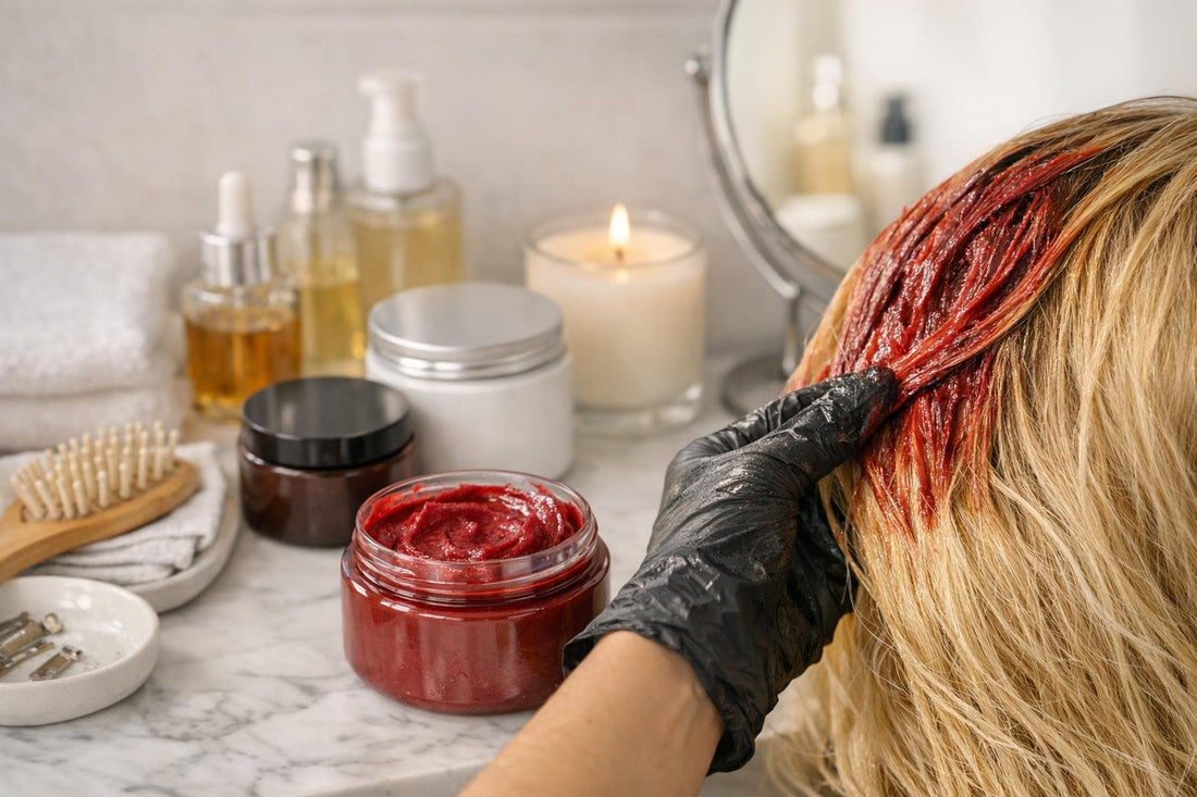 Colour refresher mask applied to blonde hair in Ontario