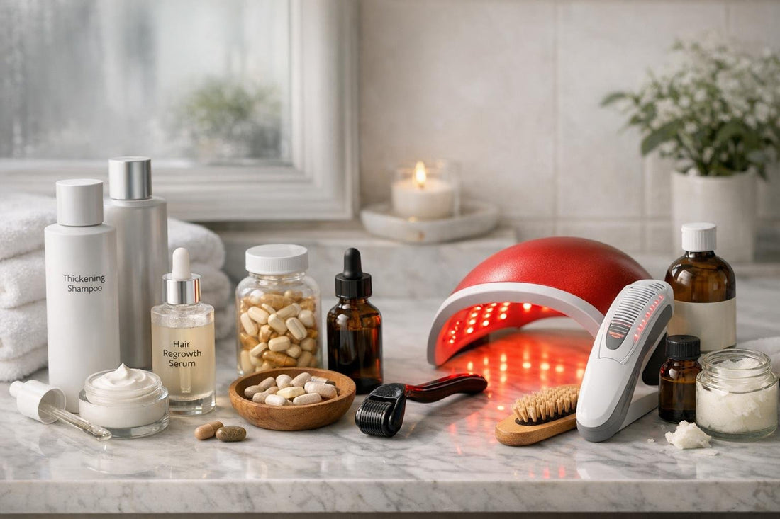 Toronto at-home hair loss treatment products lineup