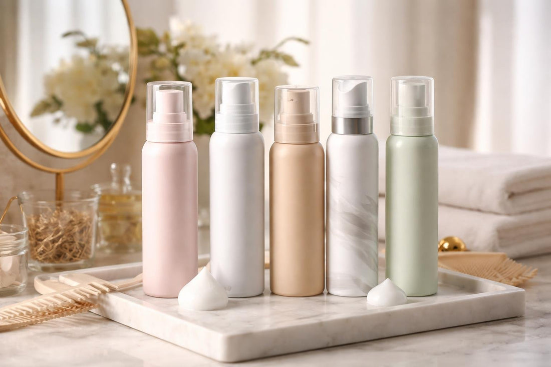 Assorted hair styling mousses for fine hair
