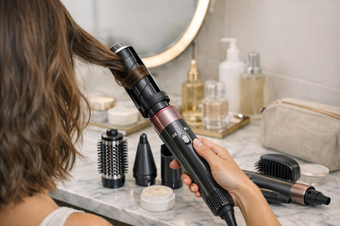 Hair multi styler creating quick waves on medium hair