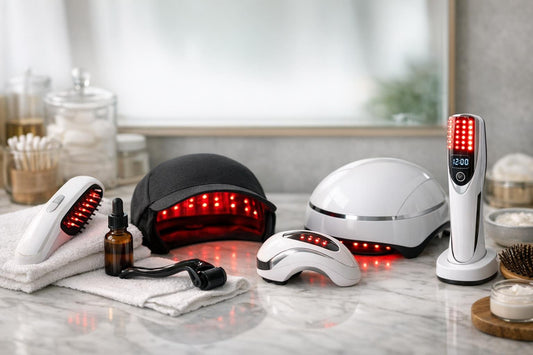At-home hair regrowth devices for thinning hair routines