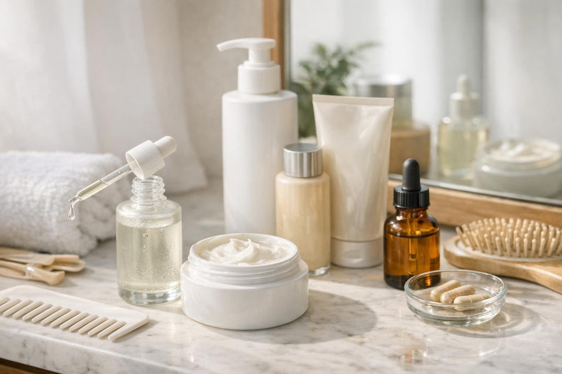 Layering scalp serum and conditioner in a hair routine