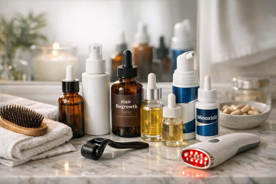Hair regrowth tonics and scalp care products