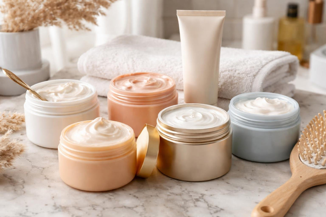 Assorted hair treatment masks and deep conditioners