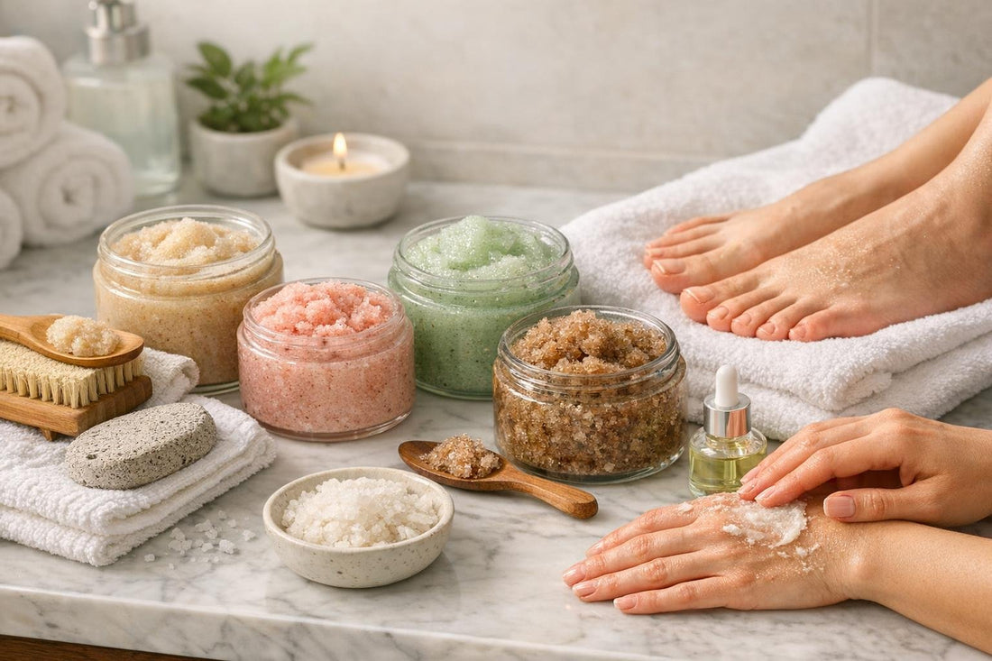 Hands and feet scrub routine for smoother skin at home