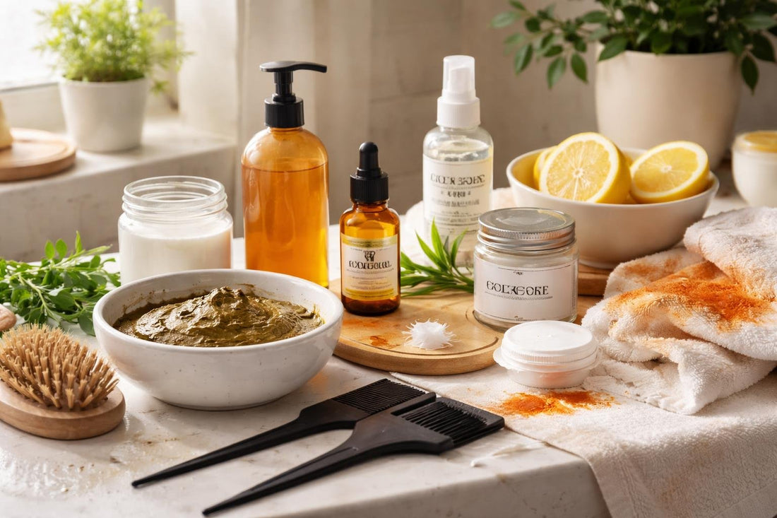 Henna hair colour correction tools and products