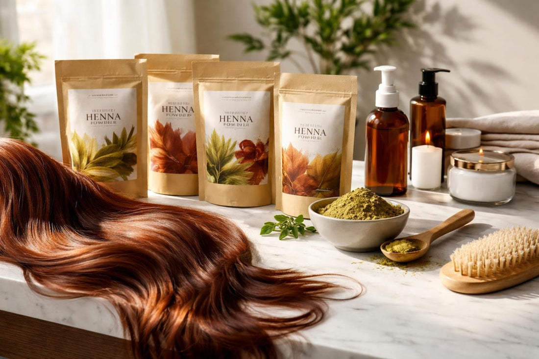 Henna hair colour results with glossy seasonal shine