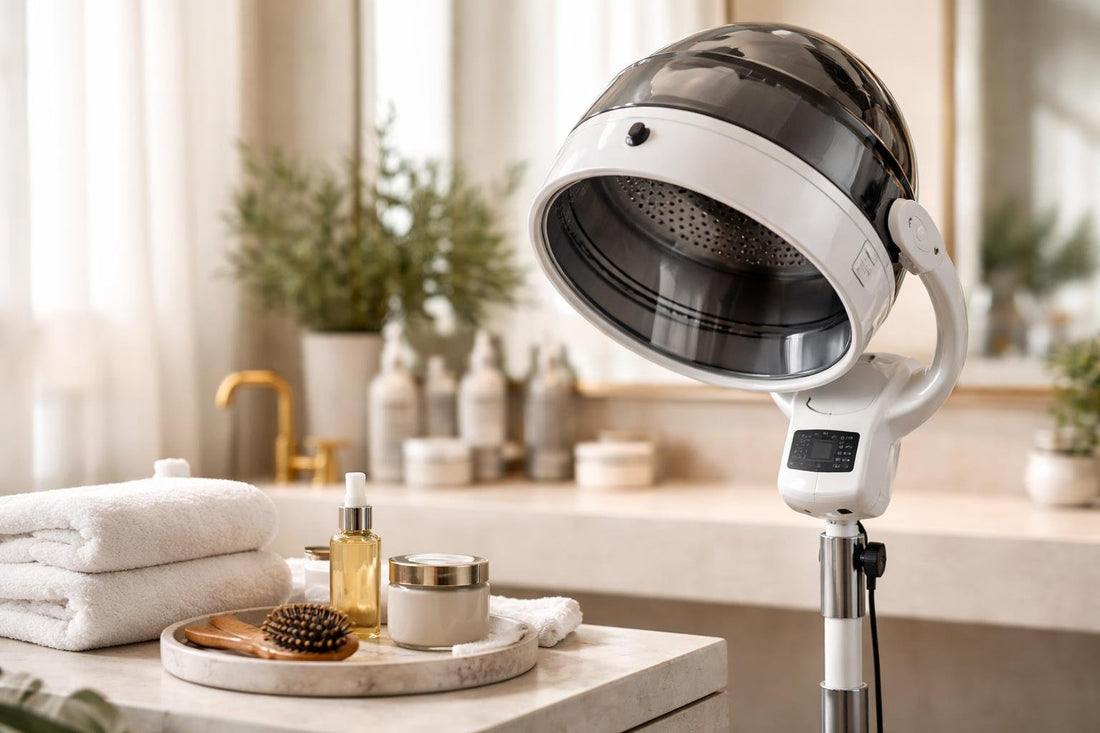 Home use of professional hair drying hood for even drying