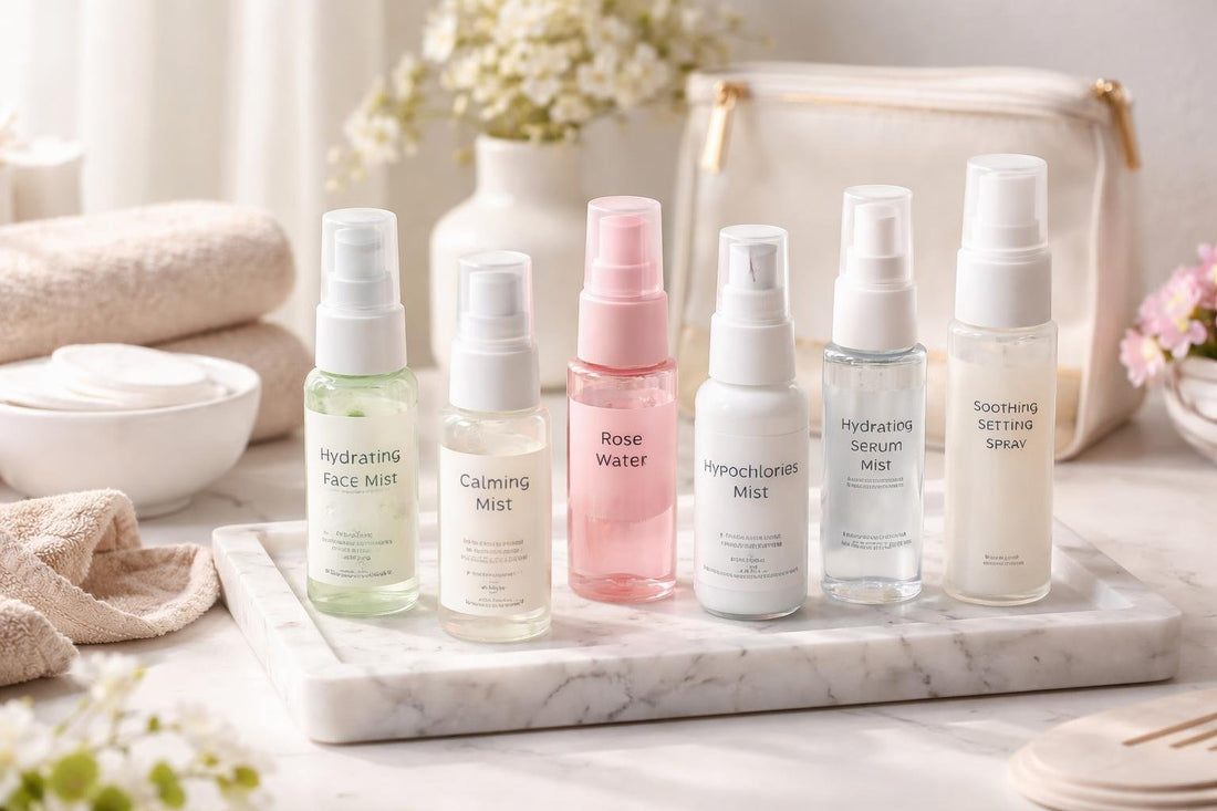 travel-size hydrating face mist collection for sensitive skin