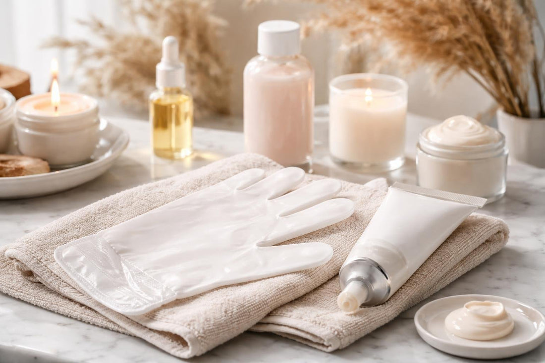 Hydrating hand mask gloves and cream for winter dry hands